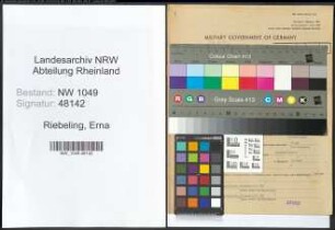 Entnazifizierung Erna Riebeling , geb. 19.09.1908 ()