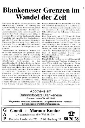 Blankeneser Grenzen im Wandel der Zeit