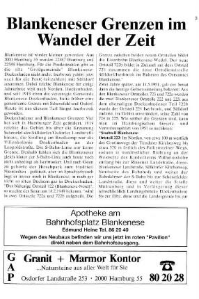 Blankeneser Grenzen im Wandel der Zeit