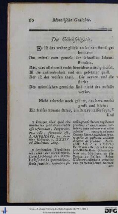 Die Glückseligkeit. 1743.