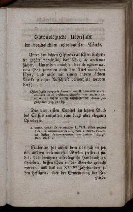 Chronologische Uebersicht der vorzüglichsten osteologischen Werke