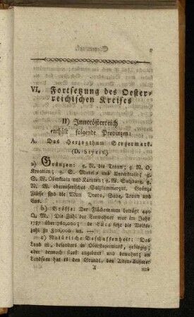 A. Das Herzogthum Steyermark.
