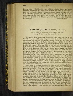 Theodor Fliedner, Pfarrer, Dr. theol. : geb. zu Epstein im Herzogthum Nassau, den 21. Jan. 1800, gest. zu Kaiserswerth a. Rh., den 4. Oct. 1864