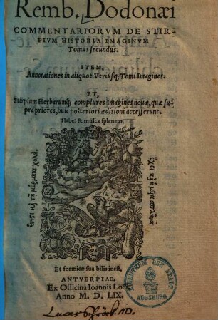 Commentariorum de stirpium historia imaginum tomus ..., 2