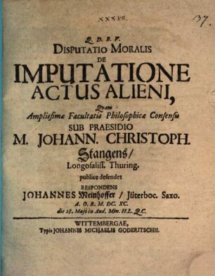 Disp. mor. de imputatione actus alieni