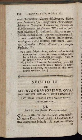 Sectio III. De Litibus Gravioribus, quae Pontificibus Romanis, cum Principibus aut Rebus Publicis suae Communionis intercesserunt.