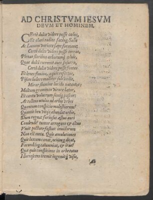 Ad Christum Iesum Deum Et Hominem.