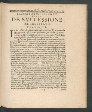 Exercitatio Feudalis Sexta De Successione Ab Intestato.