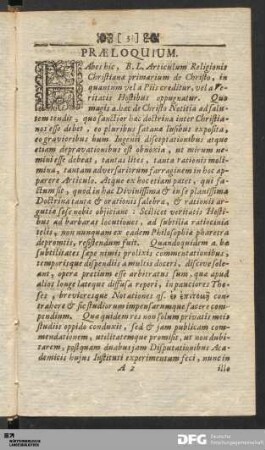Præloquium.