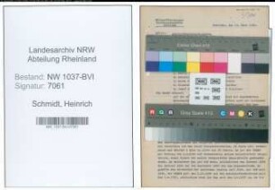 Entnazifizierung Heinrich Schmidt , geb. 26.02.1890 (Postverwalter)