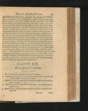 Caput XIX. De exceptione divisionis.