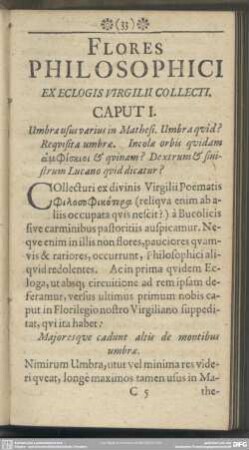 Flores Philosophici Ex Eclogis Virgilii Collecti