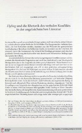 Flyting und die Rhetorik des verbalen Konflikts in der angelsächsischen Literatur