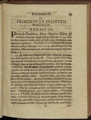 Exercitatio III. De Principiis Et Subjectis Magicis.