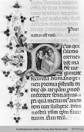 Missale Romanum : Textseite mit historisierter Initiale D: Beschneidung