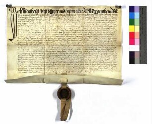 Schuldbrief des Matthäus Spieß und seiner Frau Anna zu Mergentheim