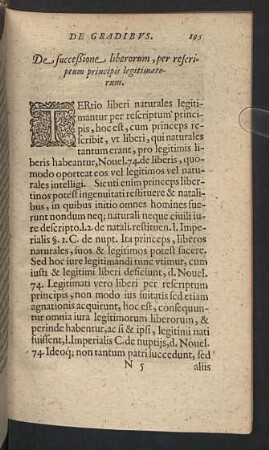De succeßione liberorum, per rescriptum principis legitimatorum.