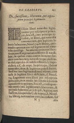 De succeßione liberorum, per rescriptum principis legitimatorum.