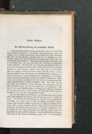 Fünfter Abschnitt. Die Wiederherstellung des preußischen Staates