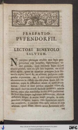 Praefatio Pufendorfii.