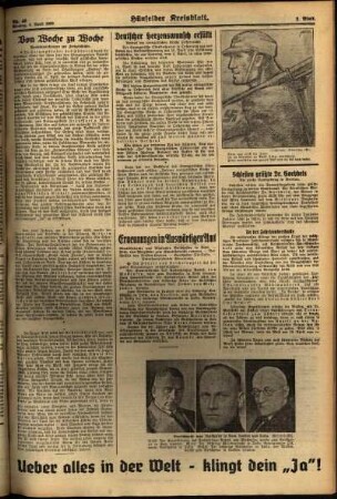 Zweite Ausgabe vom Montag, den 04. April 1938.