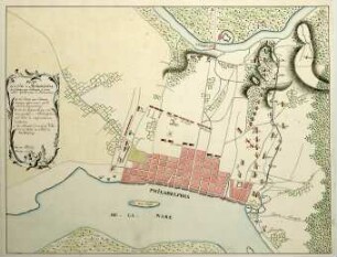 WHK 29 Nordamerikanische Kriege von 1775-1782: Plan der Stadt Philadelphia mit Armeelager nach dem Verlassen von Germantown