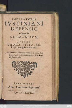 Imperatoris Iustiniani Defensio Adversus Alemannum