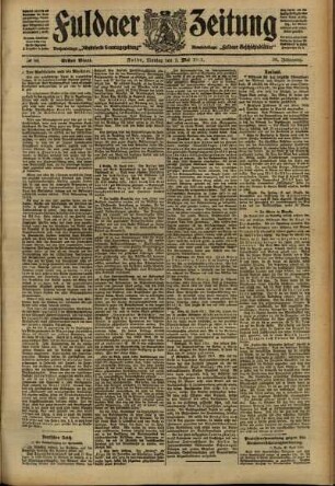 Erste Ausgabe vom Montag, den 01. Mai 1911.