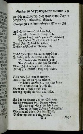 Seufzer zu der schmerzhaften Mutter Jesu