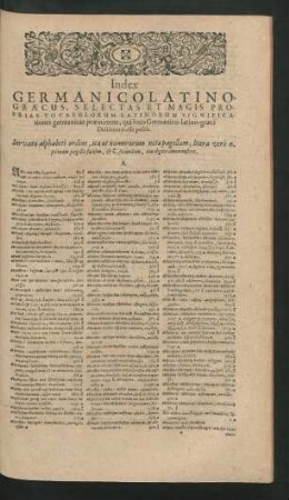 Index Germanico Latino-Graecus