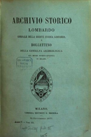 Archivio storico lombardo : giornale della Società Storica Lombarda. 4. 1877, b