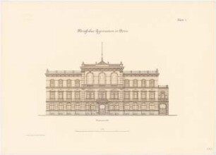 Gymnasium, Bonn: Klassengebäude: Vorderansicht 1:100