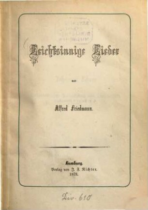 Leichtsinnige Lieder
