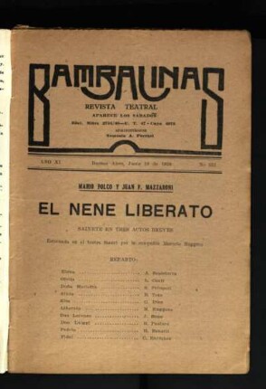 El nene Liberato : sainete en tres actos breves