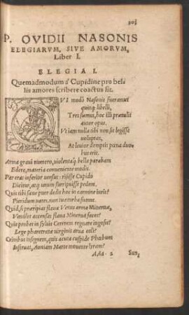 P. Ovidii Nasonis Elegiarum, Sive Amorum, Liber I.
