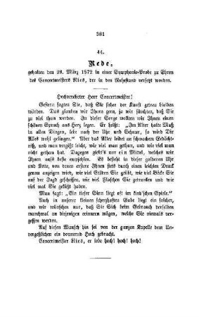 44. Rede zu Ehren des Concertmeisters Ries