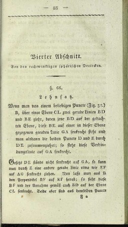 Vierter Abschnitt. Von den rechtwinkligen sphärischen Dreiecken