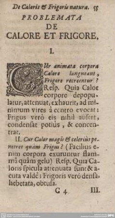 PROBLEMATA DE CALORE ET FRIGORE.