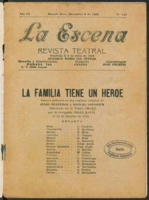 La familia tiene un heroe : sainete grotesco en dos cuadros, original