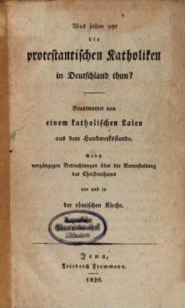 Was sollen jetzt die protestantischen Katholiken in Deutschland?