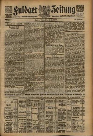 Zweite Ausgabe vom Mittwoch, den 08. April 1908.