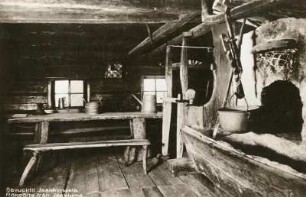 Finnland. Helsinki. Finnisches Nationalmuseum, Rauchstube aus Jaakima nördlich des Ladogasees