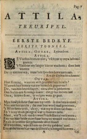 Attila, Koning der Hunnen : Treurspel