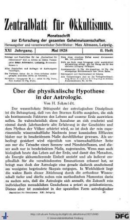 11. Heft (Mai 1928)