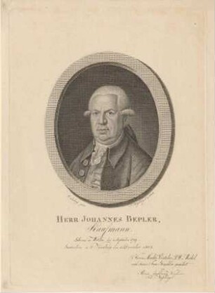 Johannes Bepler; geb. 04.09.1719 in Wetzlar; gest. 13.12.1804 in Nürnberg
