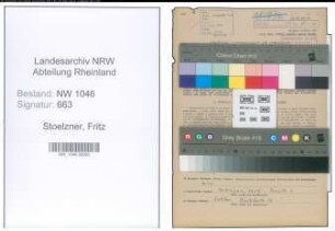 Entnazifizierung Fritz Stoelzner , geb. 21.10.1913 (Arzt)