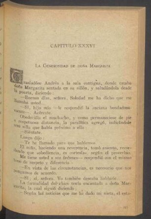 Capítulo XXXVI - La generosidad de doña Margarita