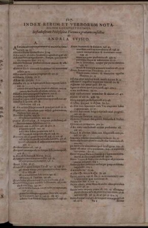 Index Rerum Et Verborum Notabilium Locupletissimus.