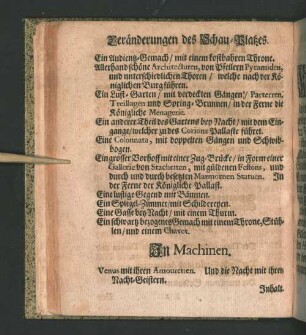Veränderungen des Schau-Platzes.