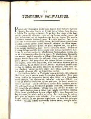 De Tumoribus Salivalibus.